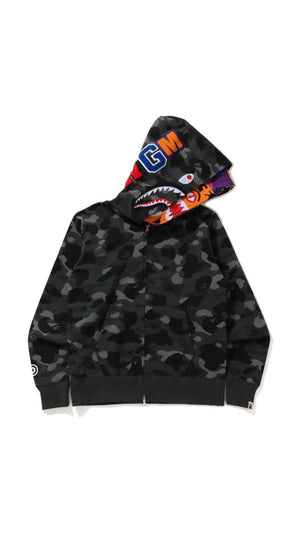 Bape Hoodie Double Hood (Black 'N Purple)